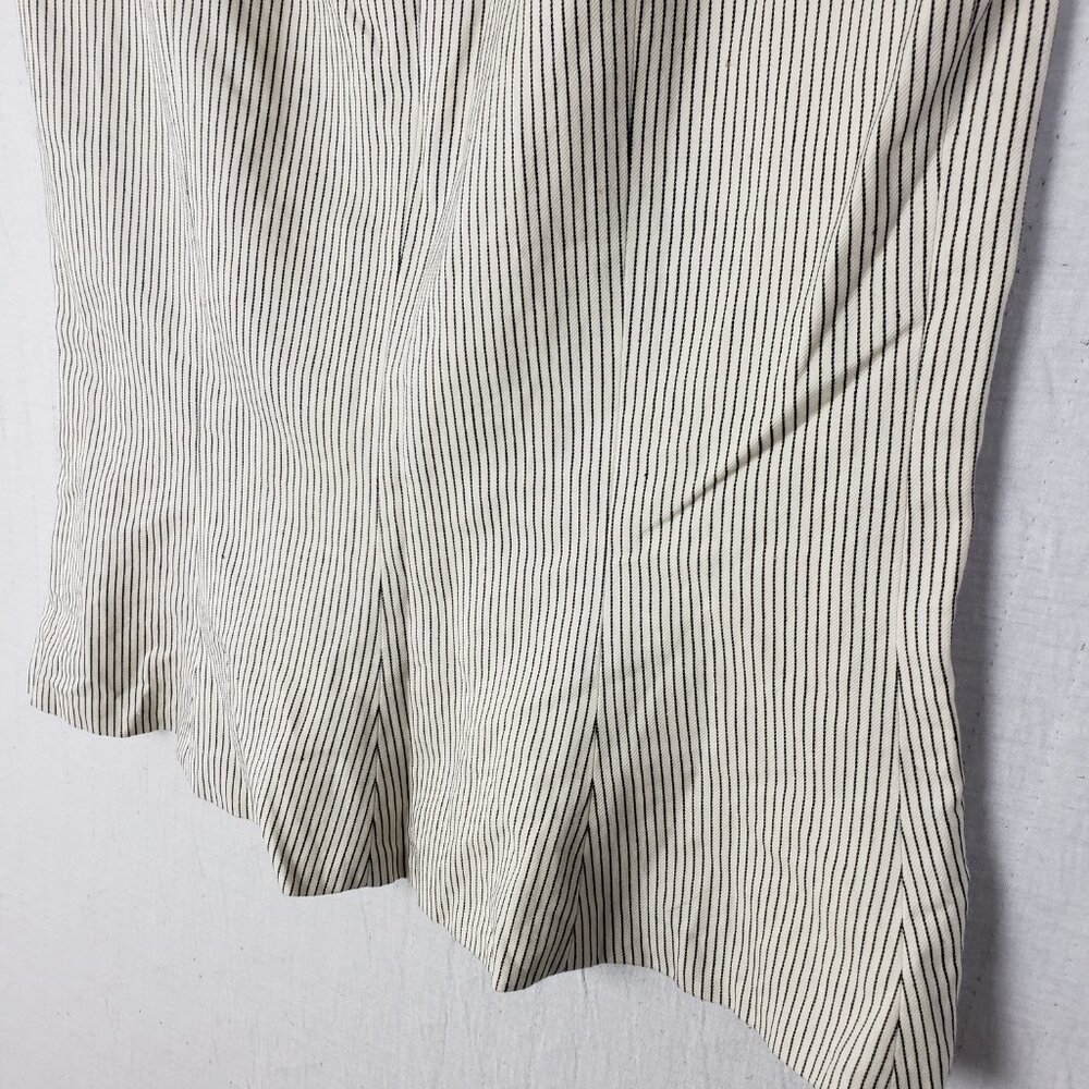 Lauren Ralph Lauren Pinstripe Skirt Flounce Pencil Mermaid Cotton Linen size 4 - Picture 5 of 9